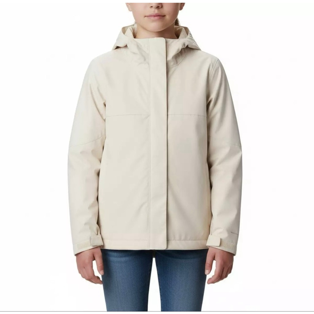 Columbia Youth Hikebound Omni Tech Waterproof Rain Jacket XS Cream NWT
